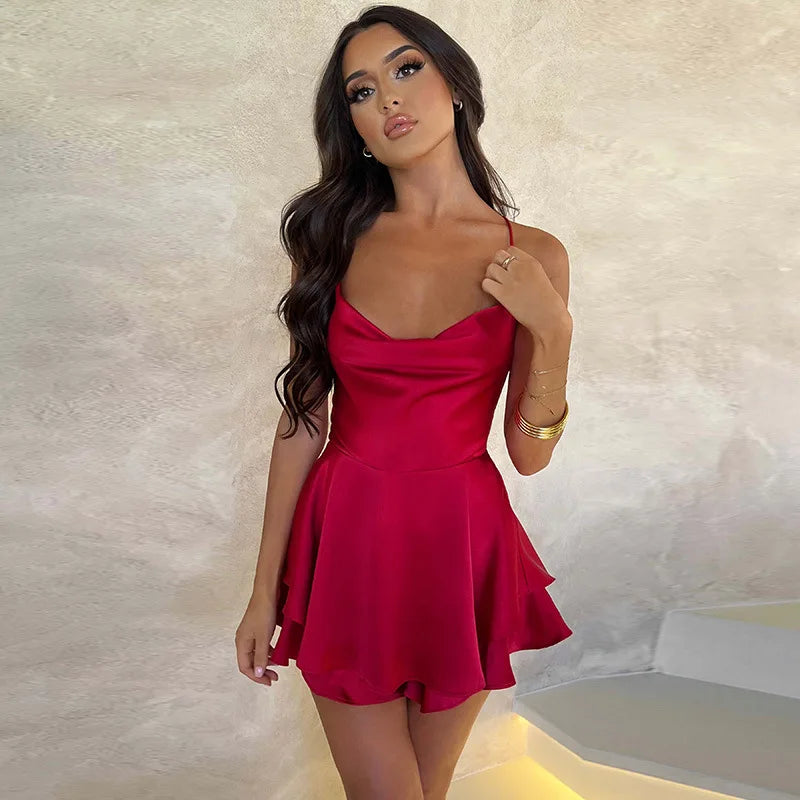 Backless Satin Party Dress